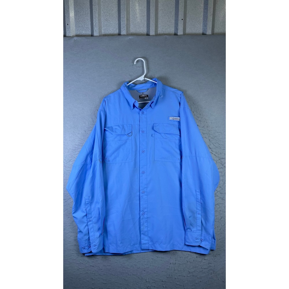Habit Fishing Shirt Mens XL Blue Good Long Sleeve UPF 40+ Ventilated 13994
